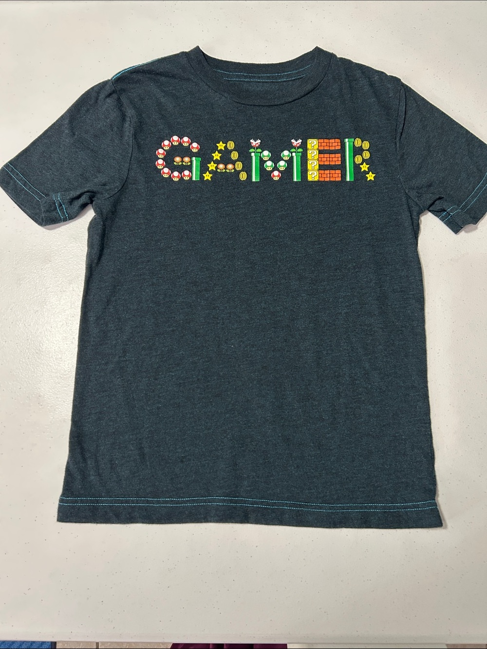 Super Mario Boy’s Gamer Short Sleeve Graphic T-Shirt Size S